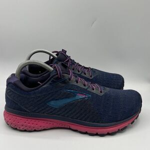 Brooks Ghost 12 Womens Size 9 Dama Navy Pink Lace Up Running Shoes Sneakers